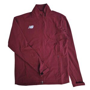 New Balance Men's Windbreaker Jacket Lightweight Waterproof Burgundy